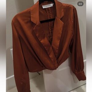 Astr Rust Cropped Blouse